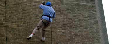 Abseiling down Ipswich Hospital