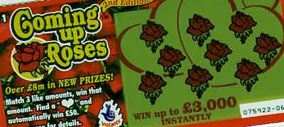 Rub off the latex. Match three like amounts from nine, win that amount. Find a heart, and automatically win &pound;50.